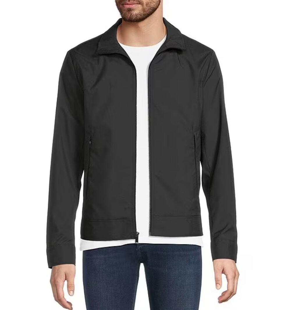Murano The Minimalist Jacket Men's Black Full Zip Wind Water Resistant Size XL